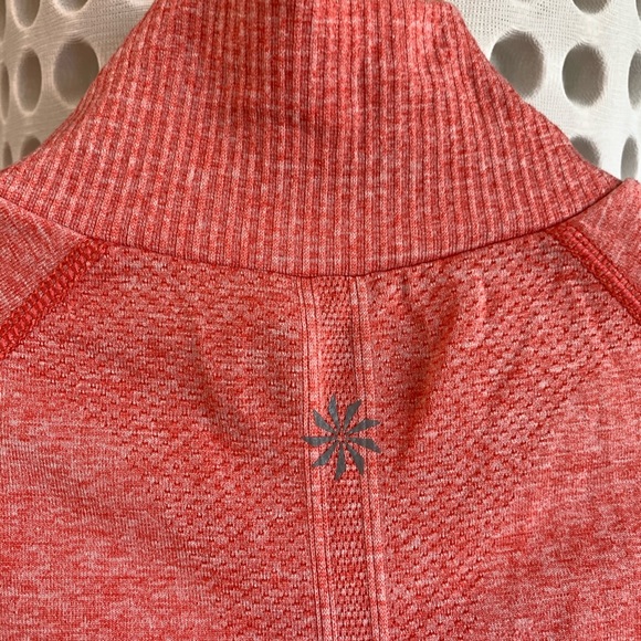 Athleta Fast Track Half Zip Top Rushed. Coral. XS - Picture 3 of 9